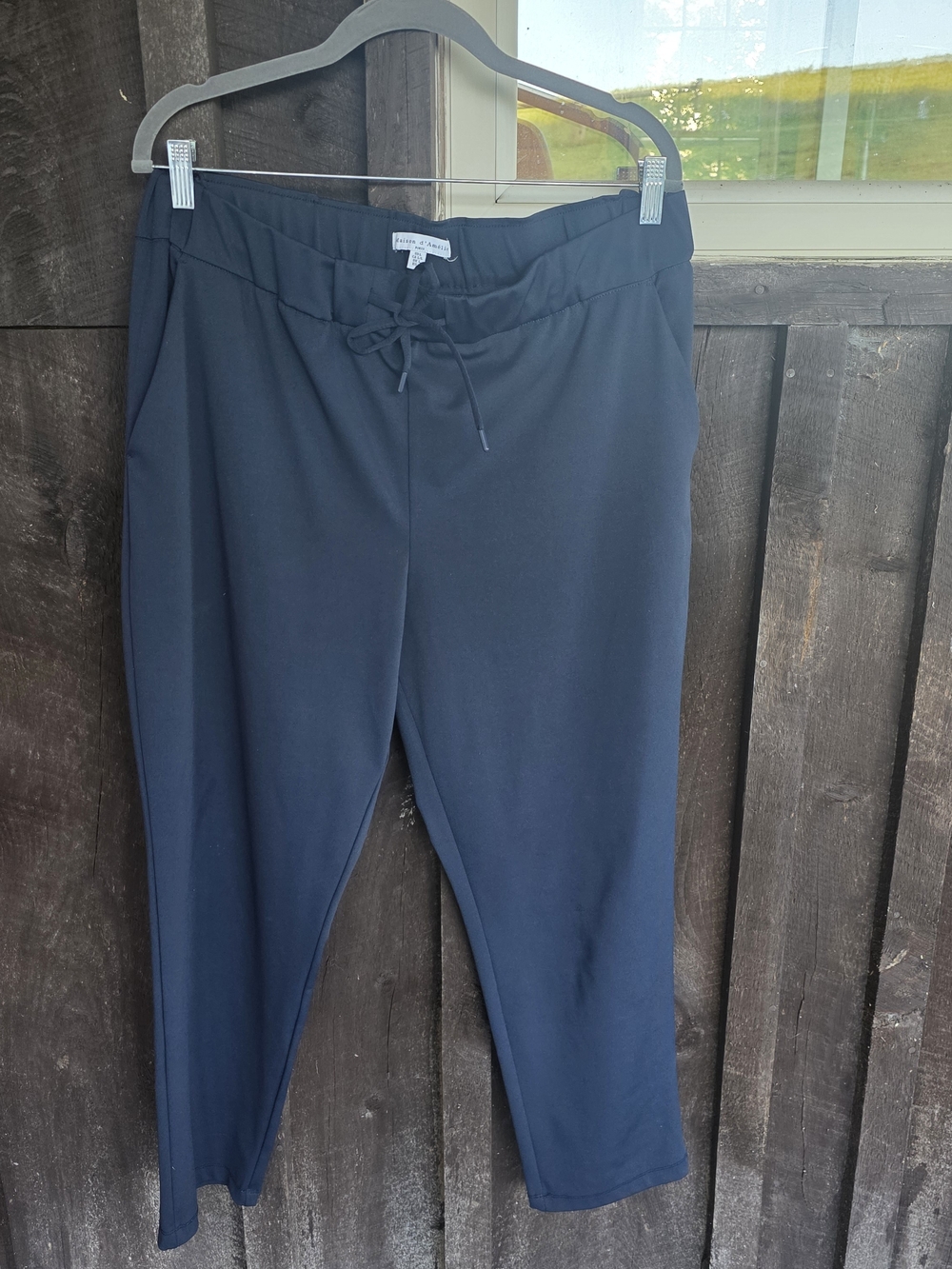 Navy Blue Pull-On Drawstring Pants - SIZE L